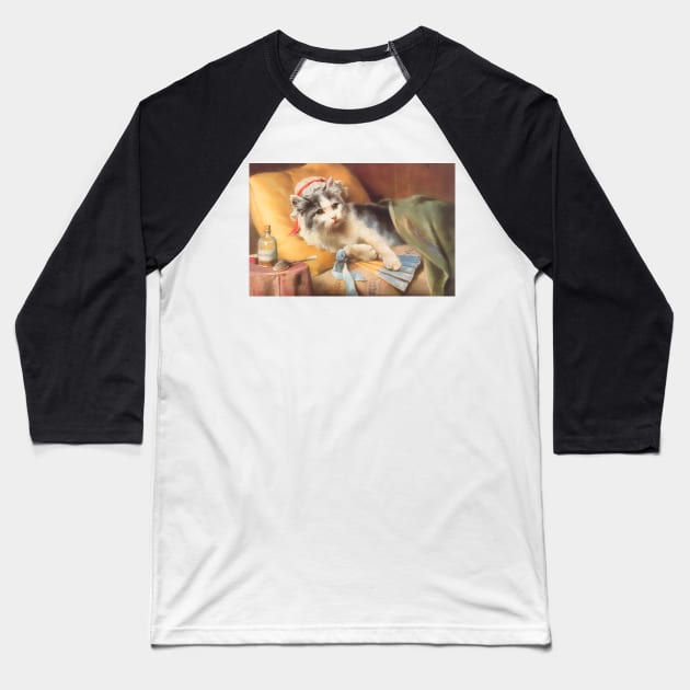 Vintage Cat Print Baseball T-Shirt by Culturio